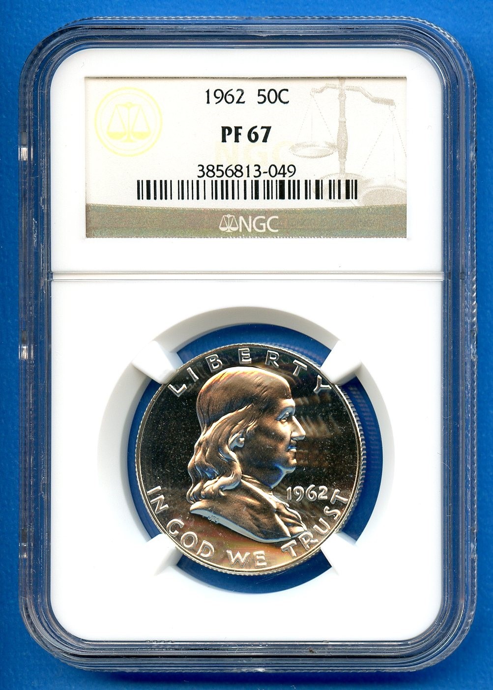 1962 NGC PF67 Franklin Half Dollar 50c US Mint Silver 1962-P PF67 Blast White
