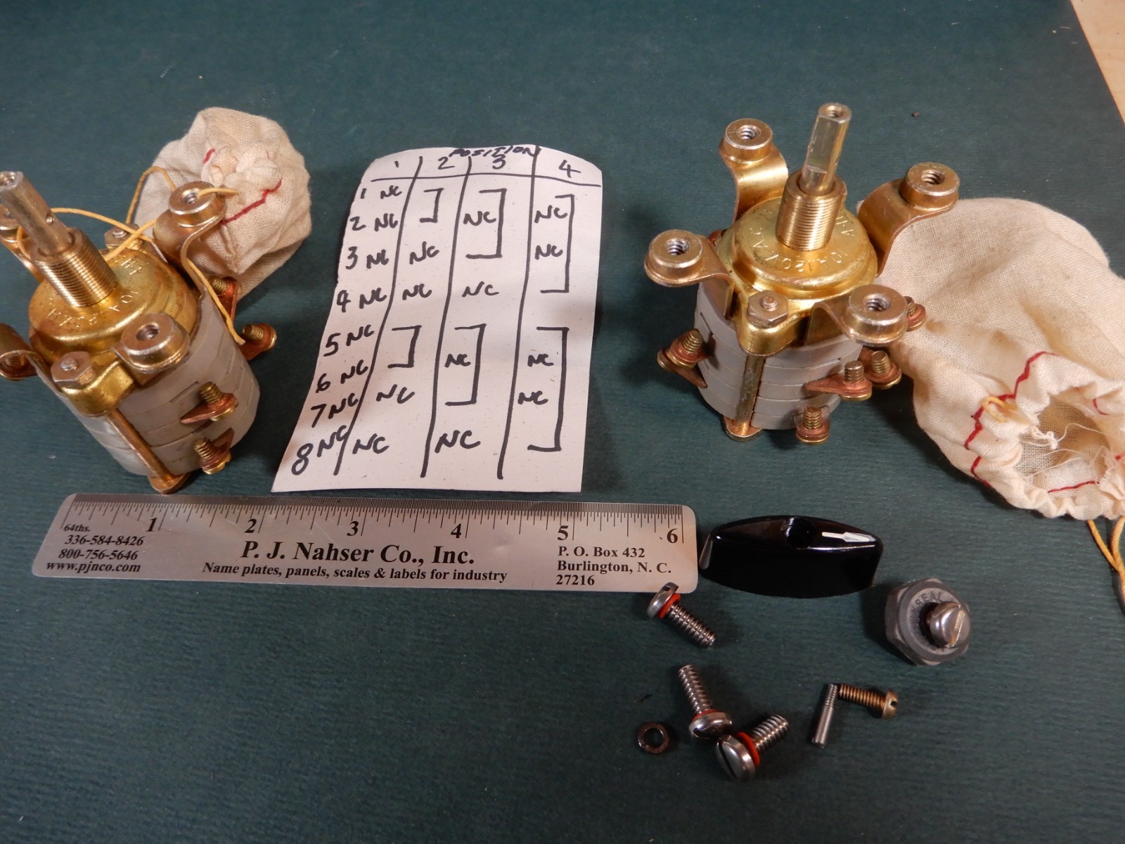 A-H&H 4 Position Selector Awitches (2) High Quality Unique Contact Diagram Shown