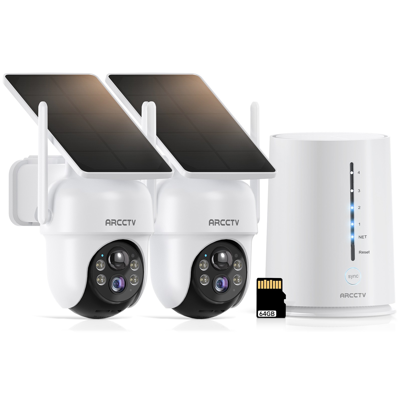 ARCCTV 4MP Wireless Security Camera System Wifi Solar Battery Powered Home IP65