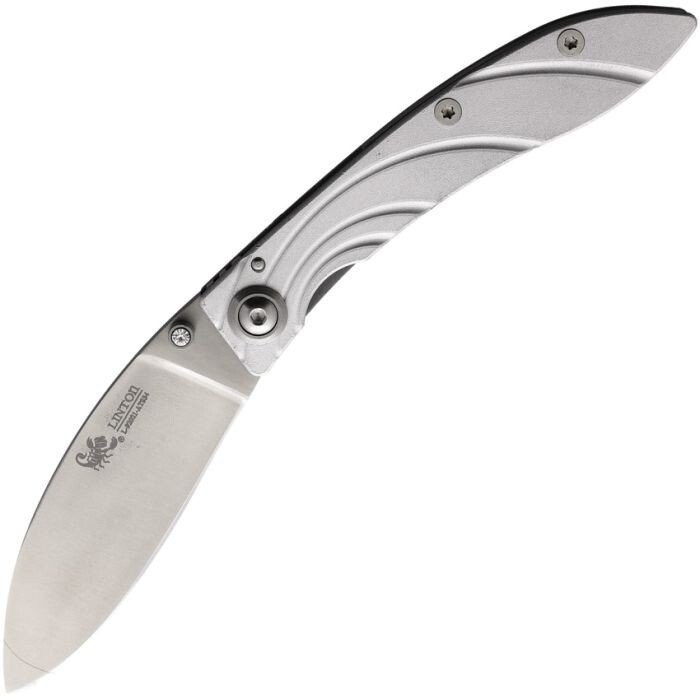 Linton Cutlery Linerlock Folding Knife Steel Blade Aluminum Handle - L92021ALW
