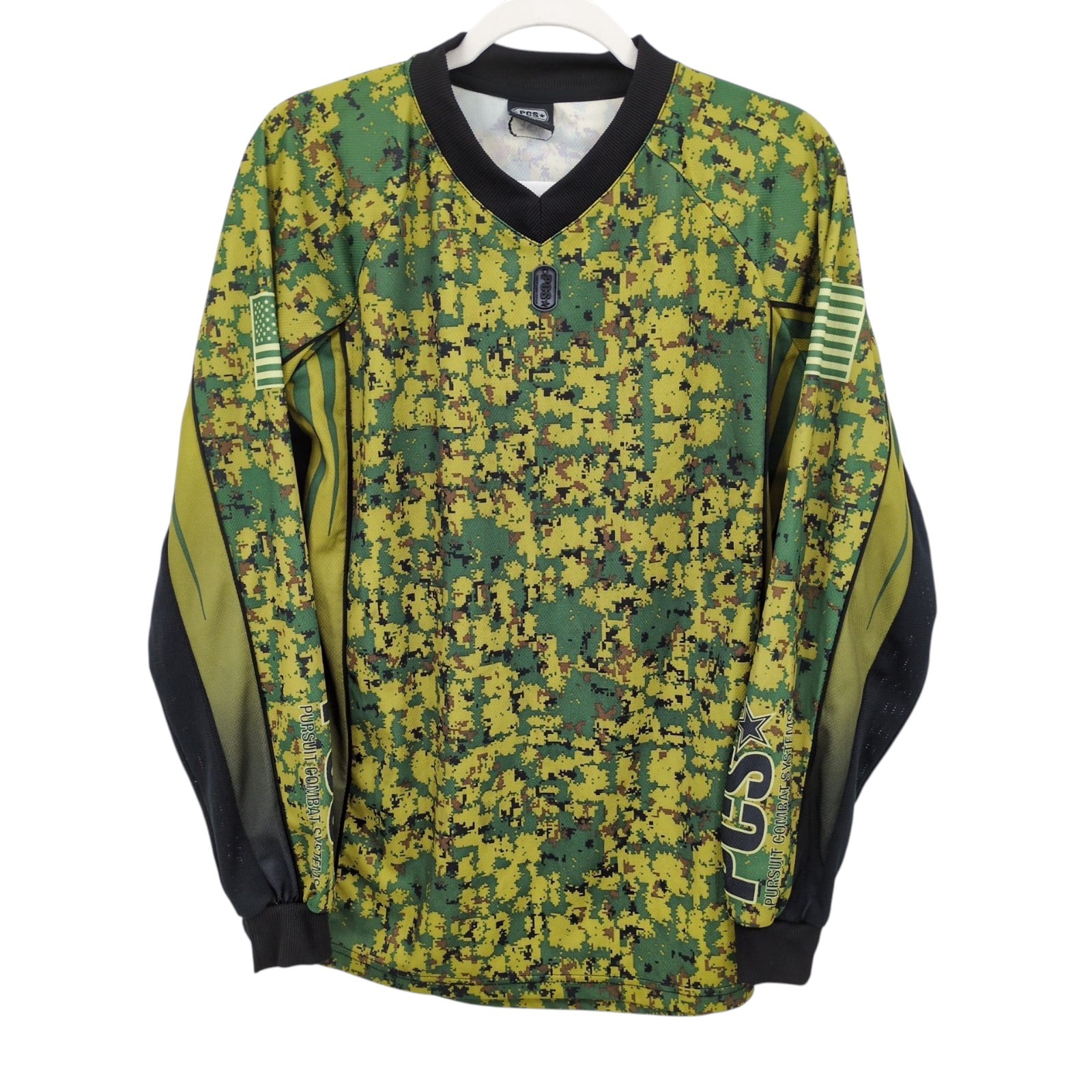 PCS Pursuit Combat Systems Paintball Jersey Digi Camo Green Small VTG Tactical