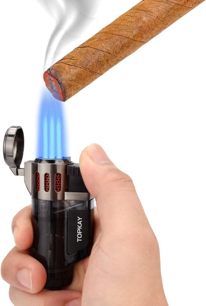 Refillable Triple Jet Torch Lighters - Windproof and Convenient, Gift Set 2 Pack