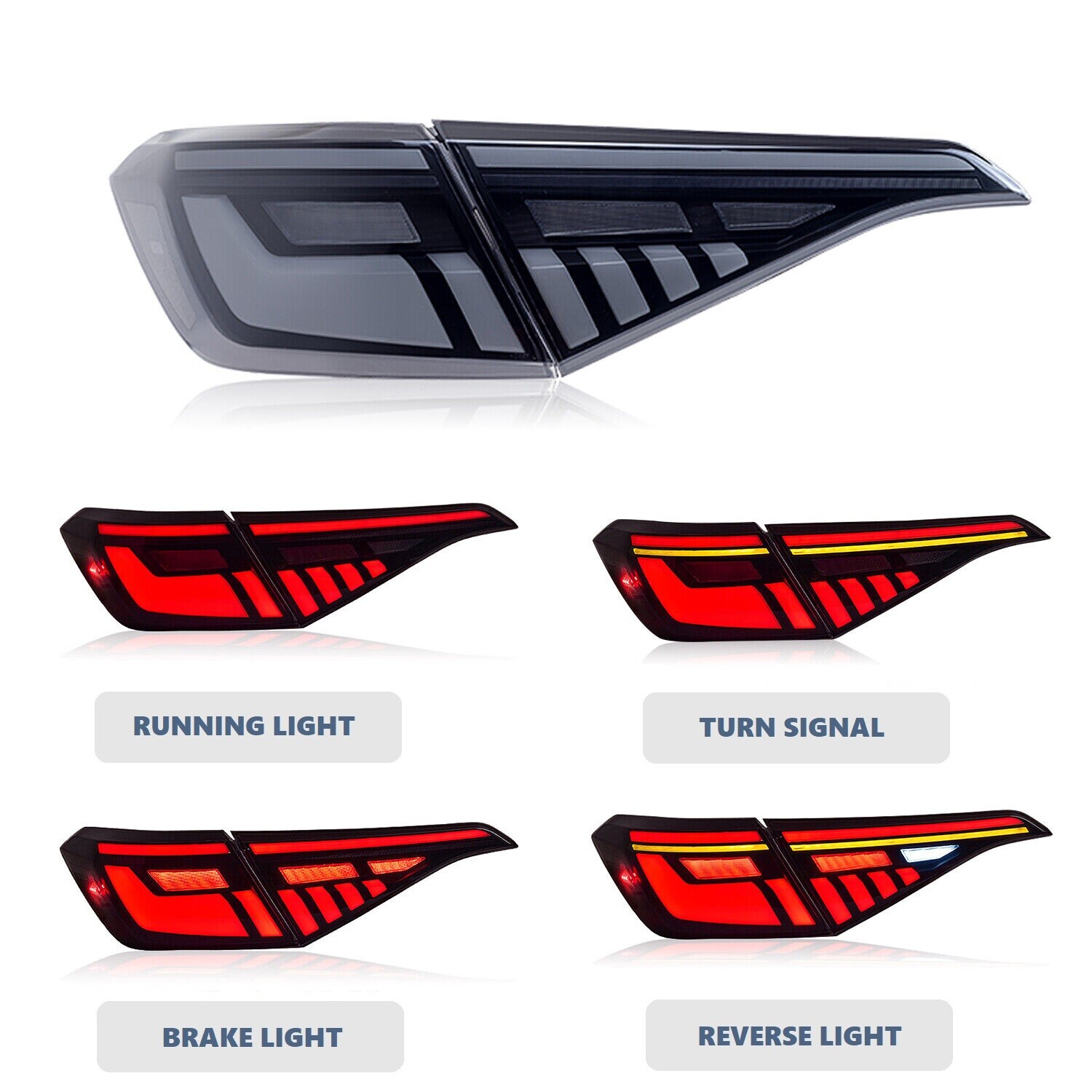 V2 Demon Eye Tail Lights for Honda Civic Sedan 2022-2025 11th Gen Smoked/White