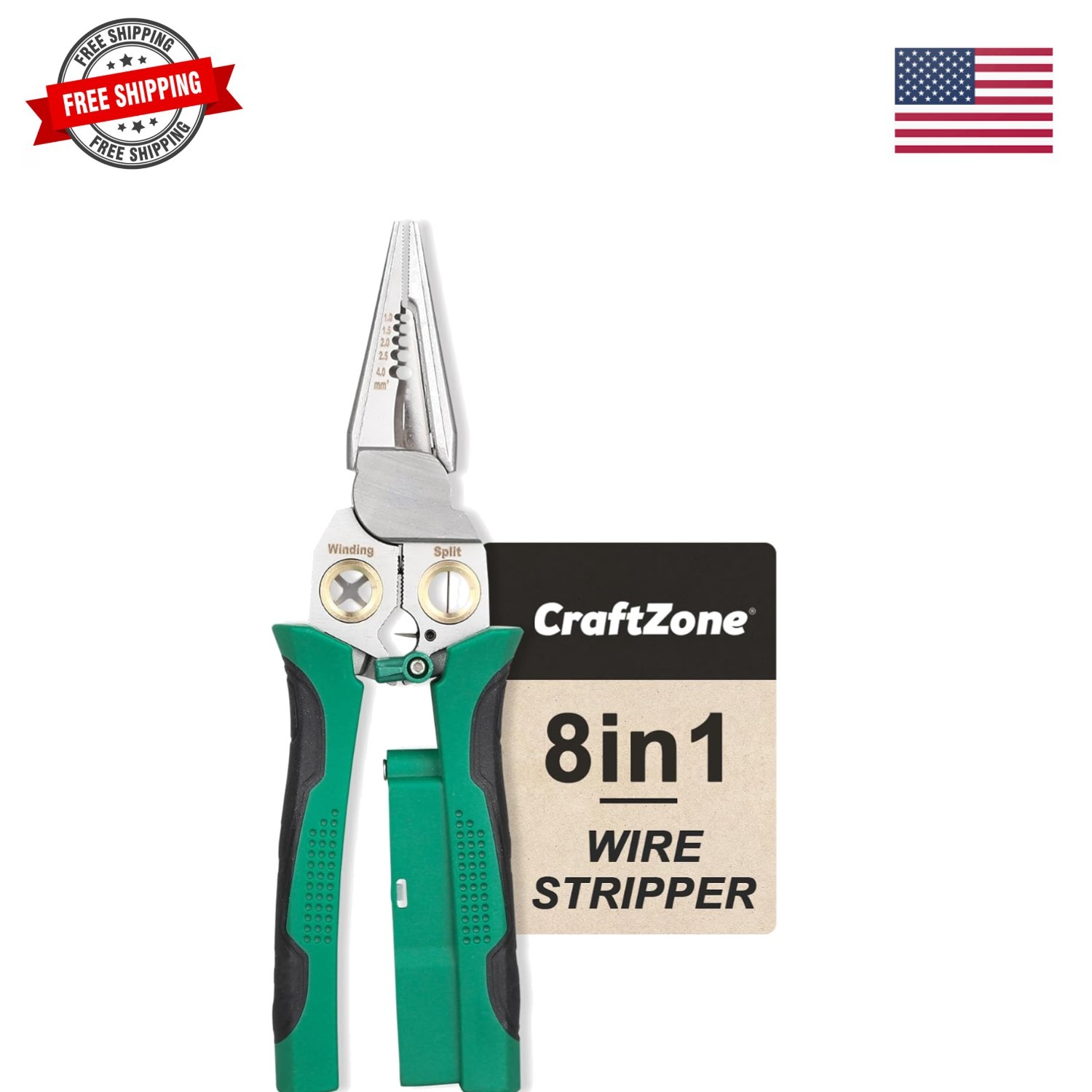 8 in 1 Wire Stripper with Voltage Tester, Multi-function Electric Wire Stripp...