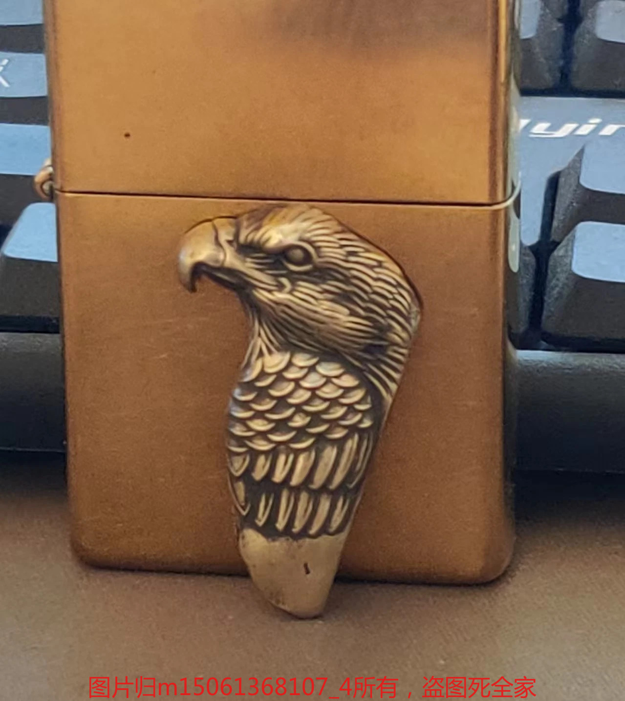 1 piece Brass Eagle Head Statue sticker DIY lighter decoration accessories