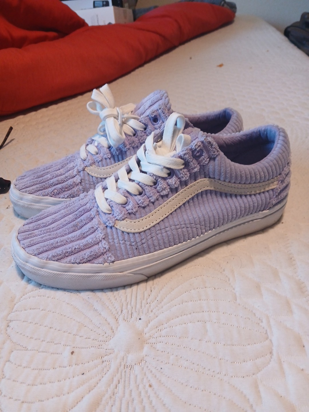 VANS-Skate Boarding ShoeLavender Fuzzy Unisex Vans Shoes Size Women 8.5, Men 7.0