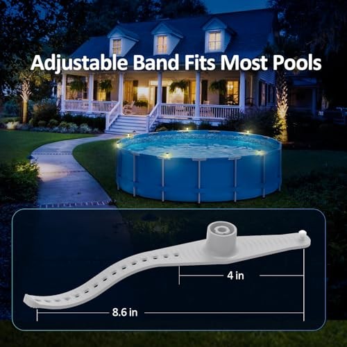 VICHTOP Solar Pool Lights - 6 Pack, Pool Light for Framed Above Ground 6-Pack