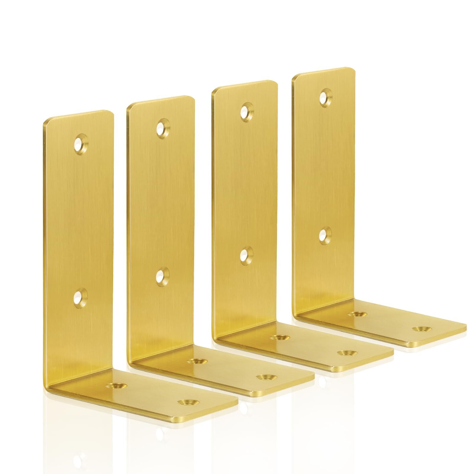 Gold Shelf Brackets 4 Pack Heavy Duty Floating Shelf Bracket Stainless Steel ...