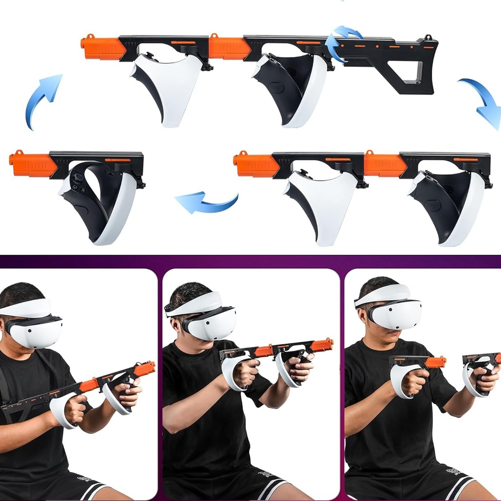 Magnetic VR Gunstock for PSVR2 3-in-1 Rifle Pistol Sniper FPS Game Controller