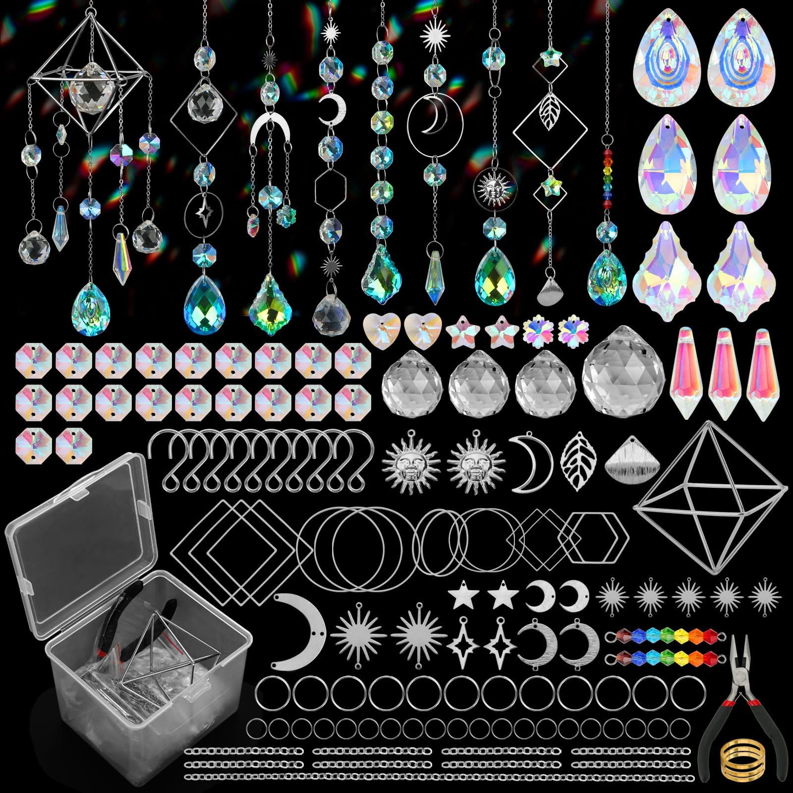 DIY Suncatcher Kit, 400pcs Crystal Sun Catchers Ornament Making Supplies Arts
