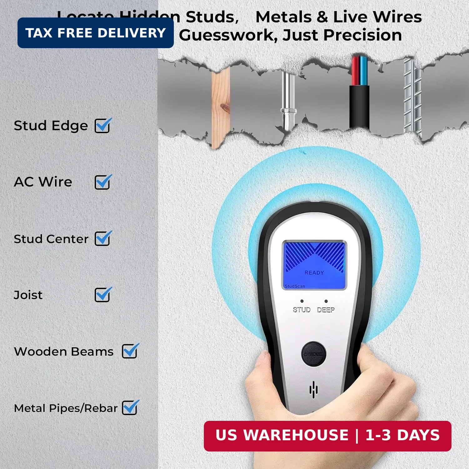 Stud Finder Wall Scanner Electronic Sensor Detector with LCD Display Deep Scan