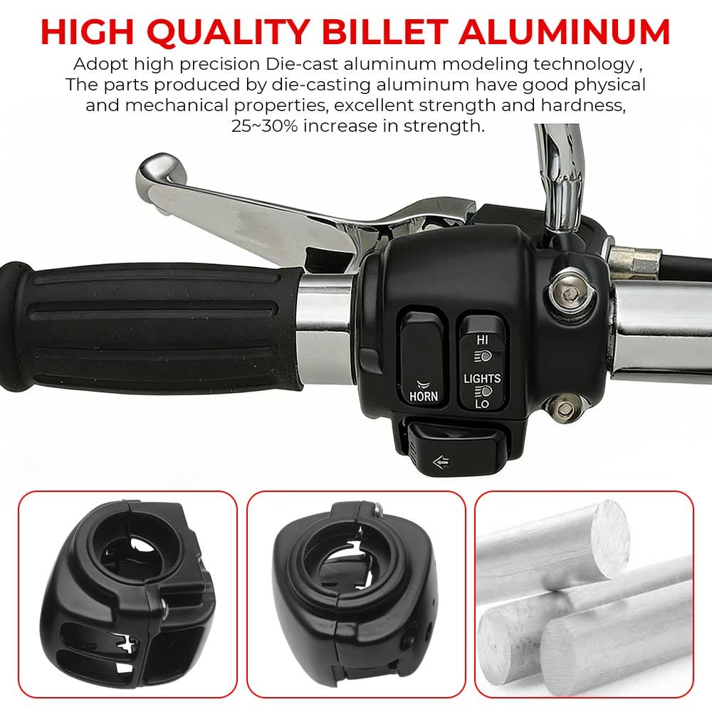 Black Switch Housing Cover w/ Button Caps For Harley Sportster XL Dyna Row Rider
