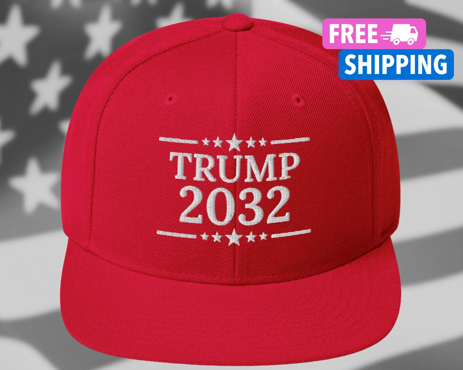 Funny Trump 2032 Hat Embroidered Dad Hat MAGA Trump Conservative Gear