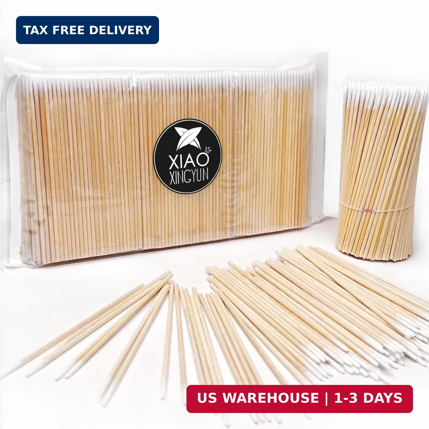 600PCS Pointed Cotton Swabs -4 Inch Wood Handle Pointed Tip Head Precision Micro