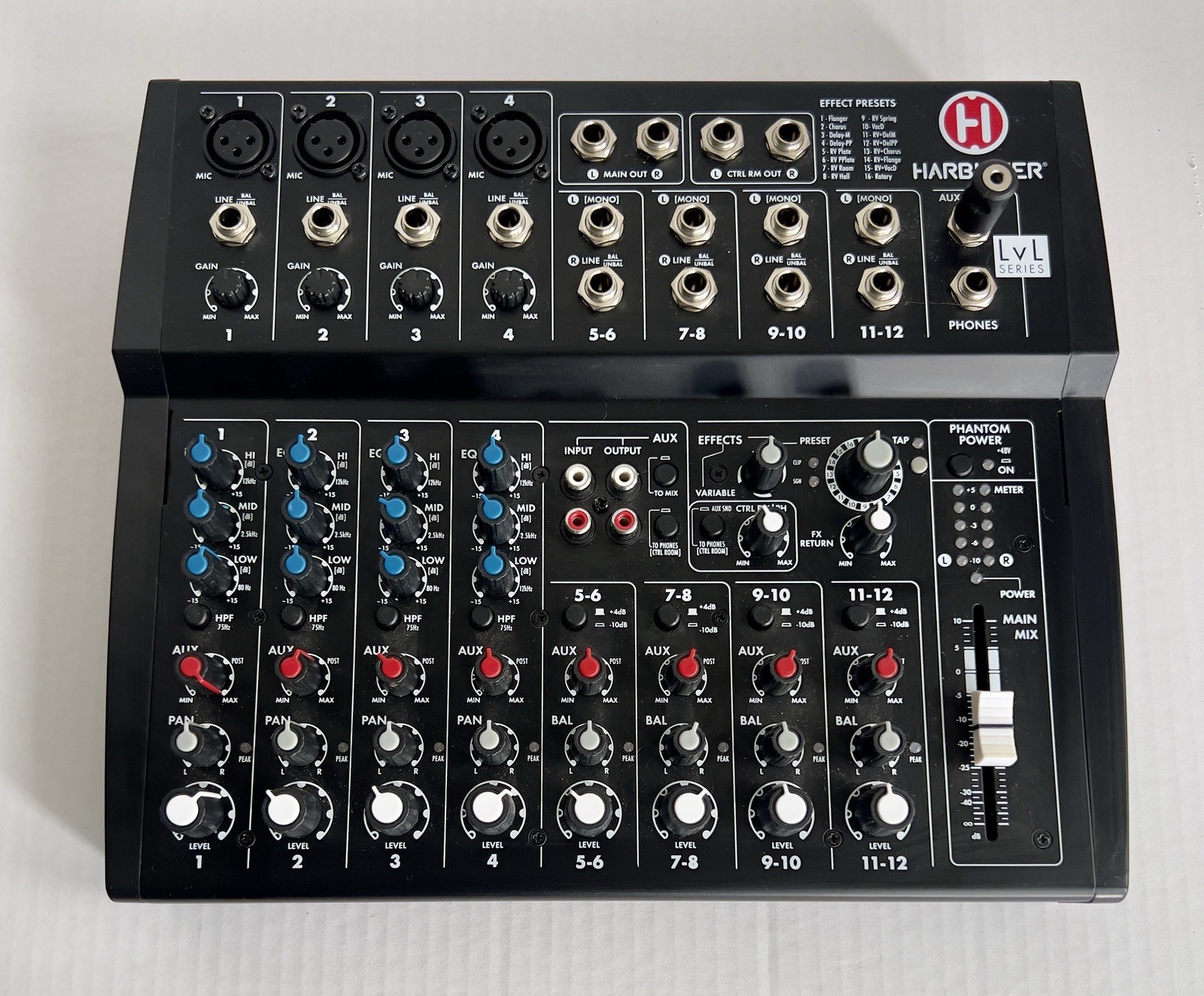 Harbinger L1202FX 12- Channel Analog Mixer with Effects – Works