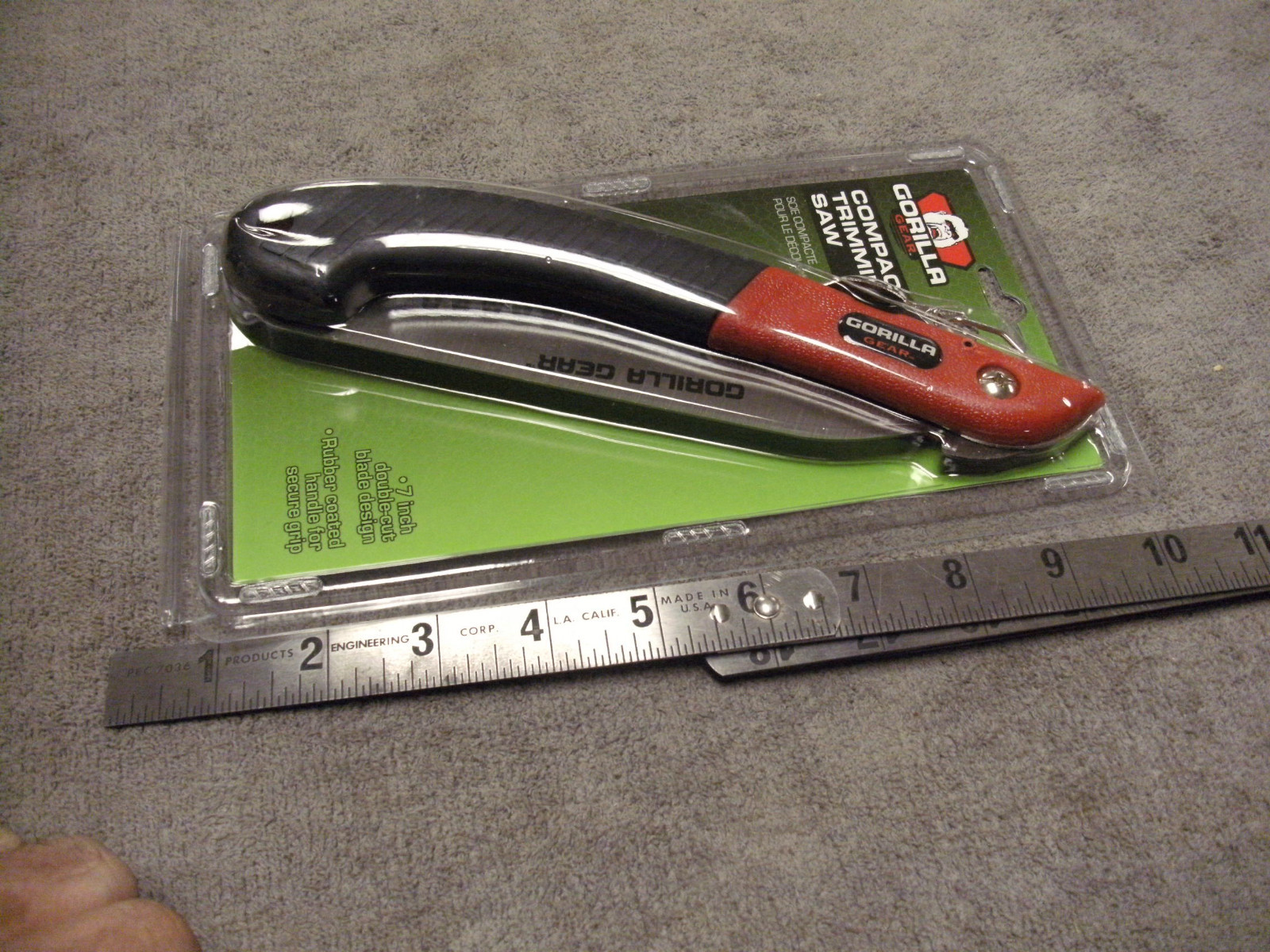 Gorilla Gear Compact Trimming Saw , 7" Double Cut Blade, Rubber Coated Handle
