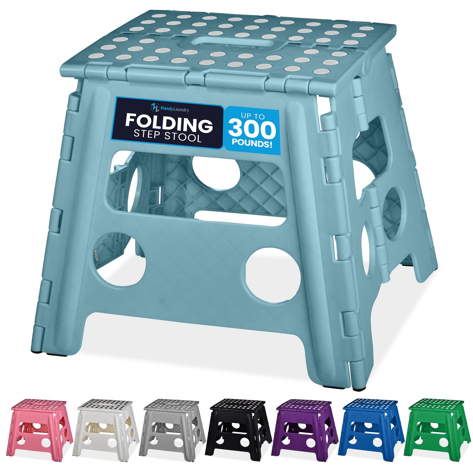 Folding Lightweight Step Stool - Sturdy Enough to Adults - Opens Easy with Fl...