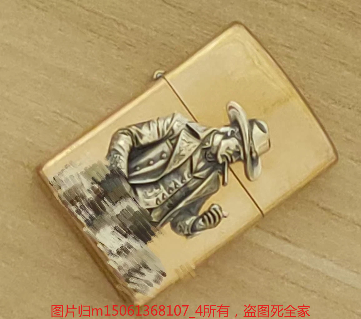 1 Piece Brass Smoking Cowboy Sticker DIY Lighter Accessories