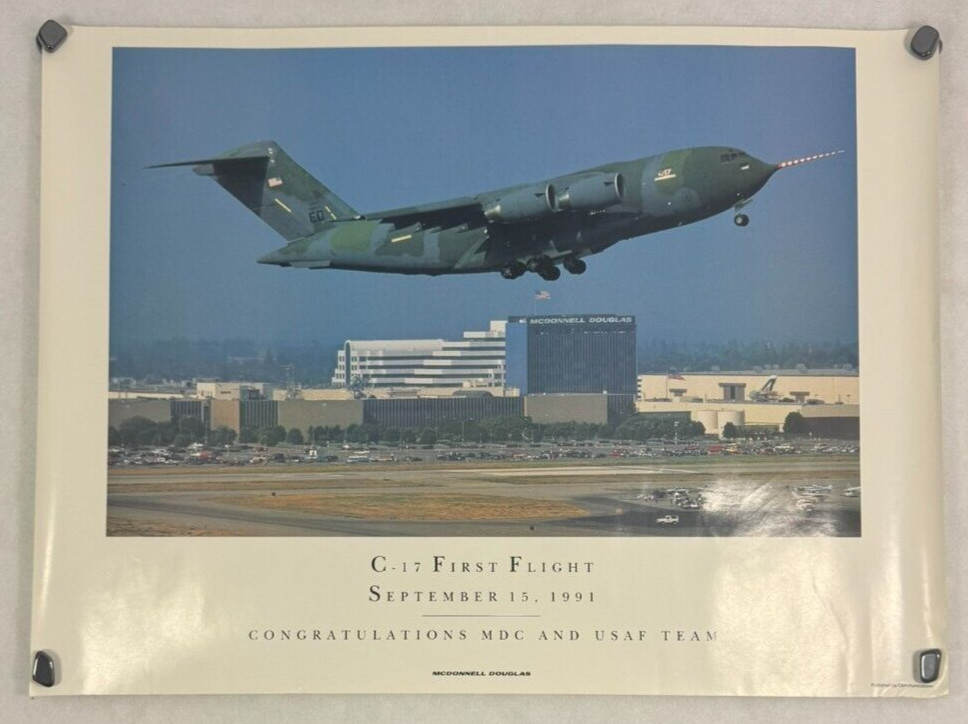 C-17 First Flight Poster - September 15, 1991 | McDonnell Douglas & USAF Team