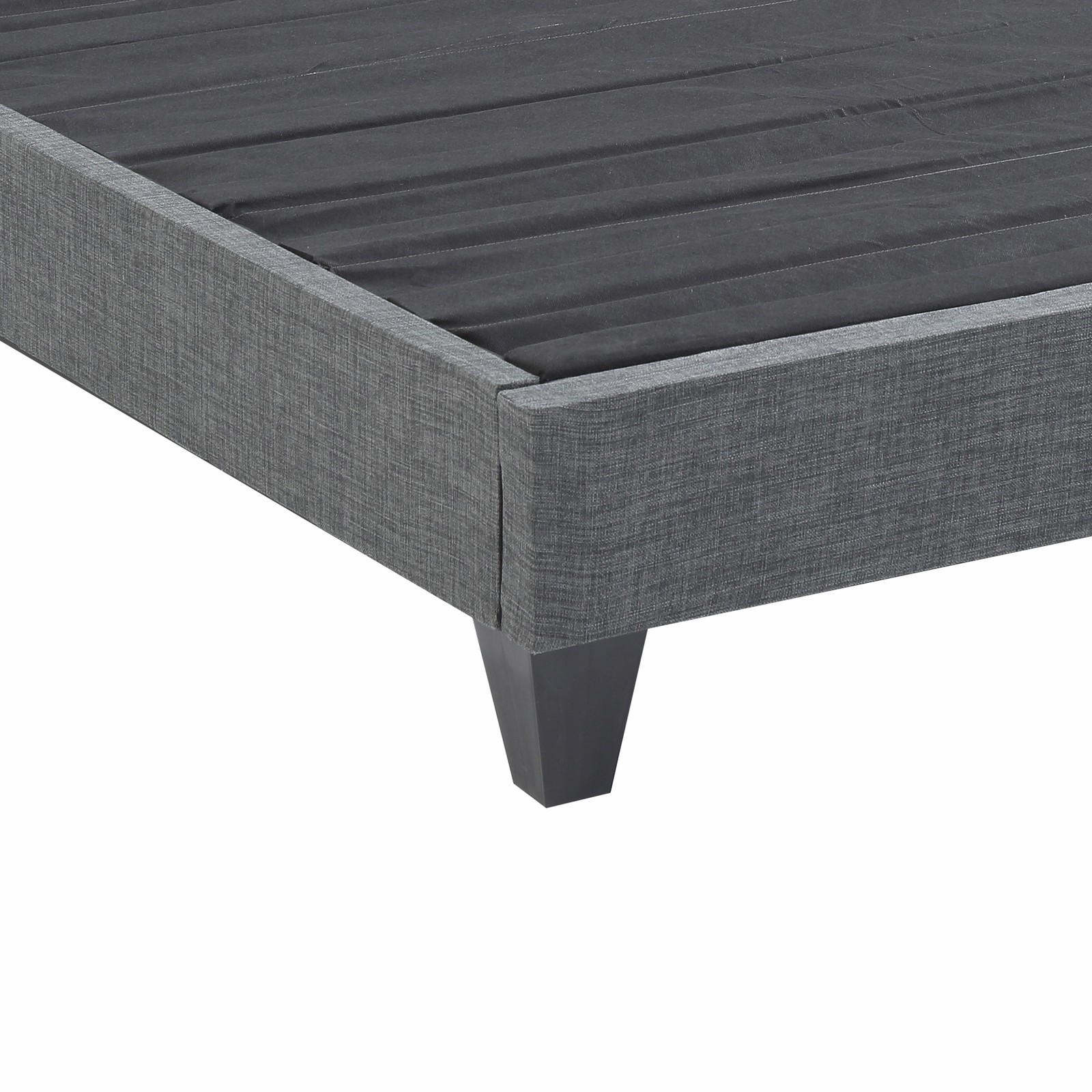 Grey Polyester Upholstered Platform Bed Frame, California King