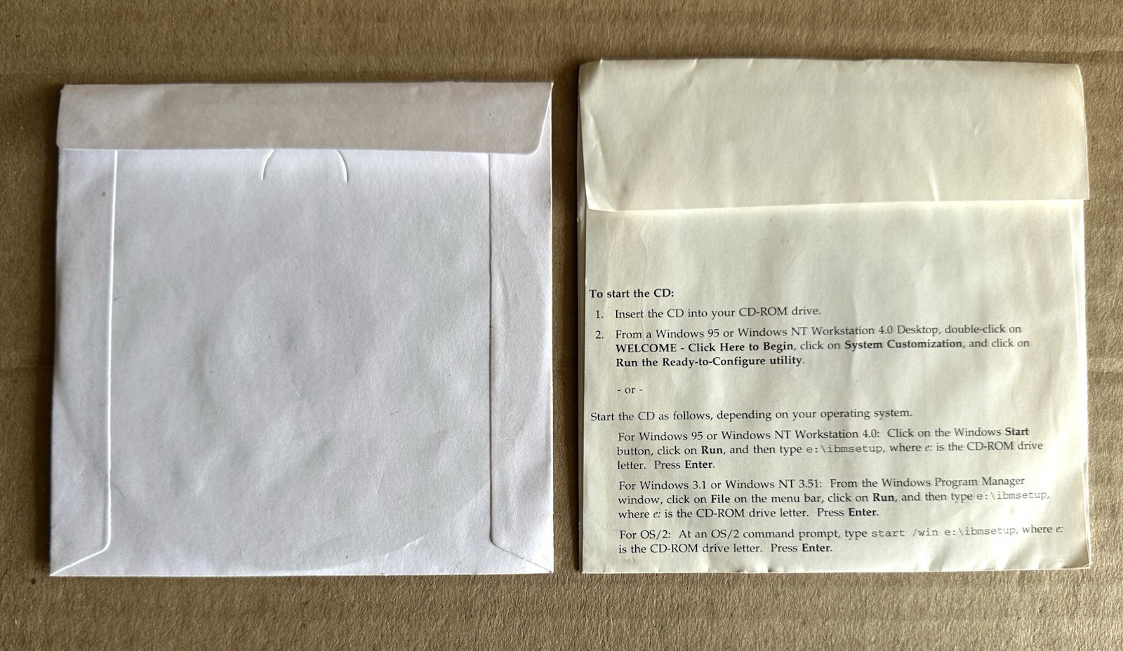 IBM Ready to Configure CD Install & Utilities PC 300GL 300PL Version 2.0 2.1