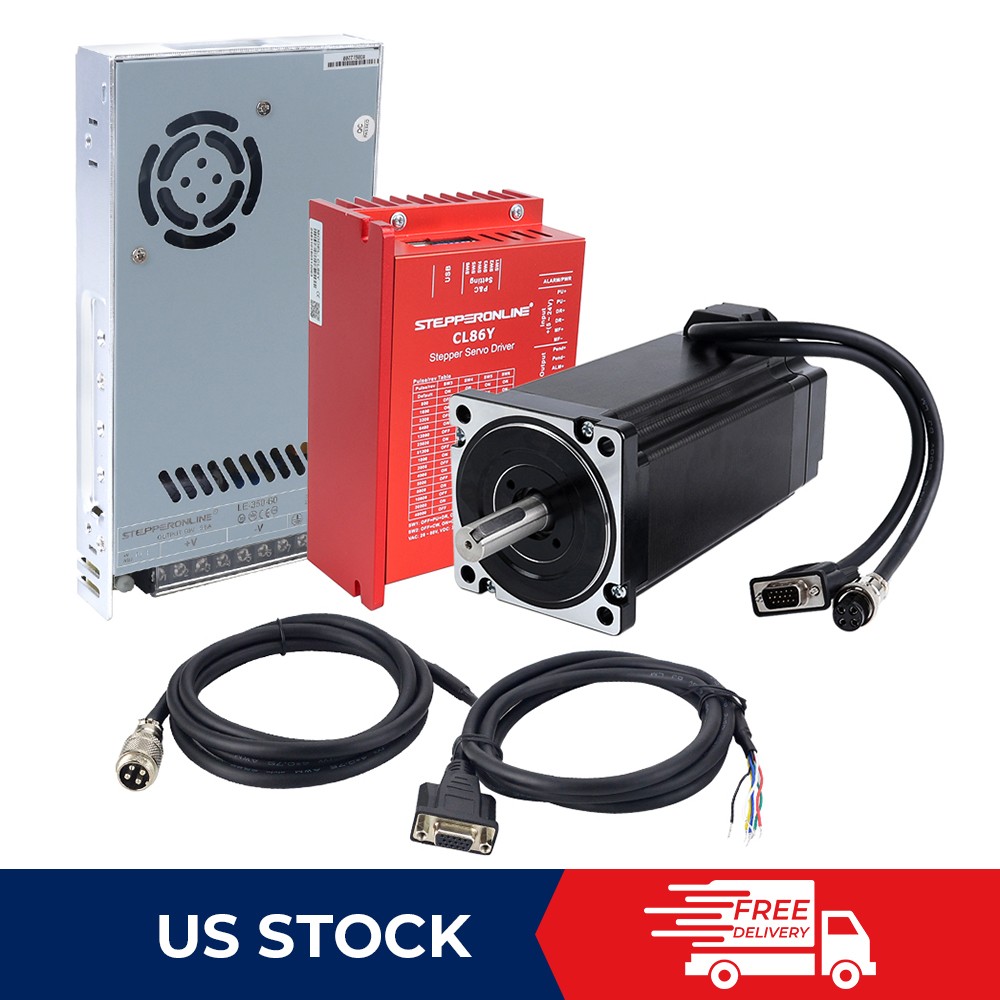 STEPPERONLINE Nema23-Nema 34 3-12Nm Closed Loop Stepper Motor CL57Y Driver Kit