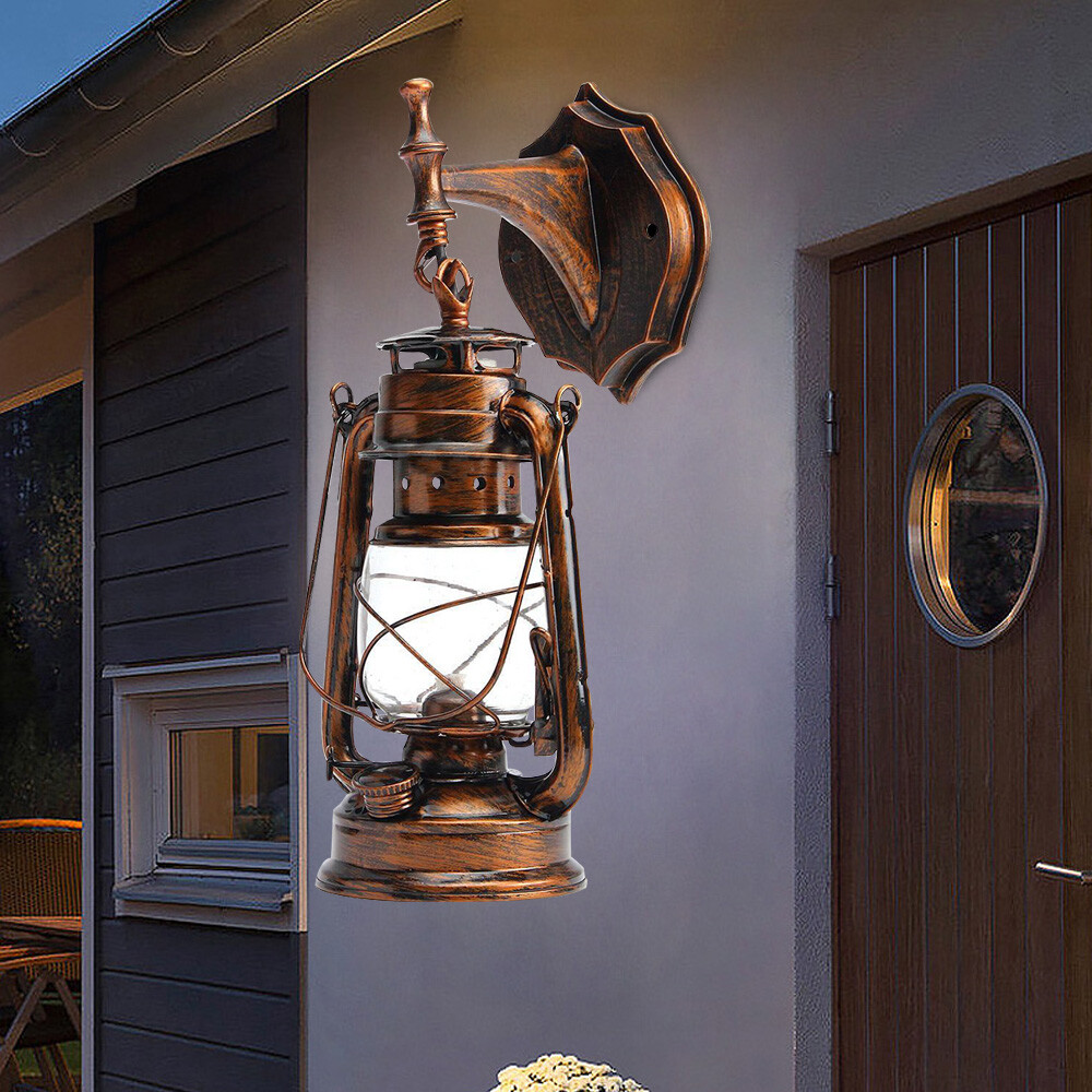 Wall Light Vintage Lantern Sconce Porch Hanging Lamp Fixture Outdoor Bronze NEW