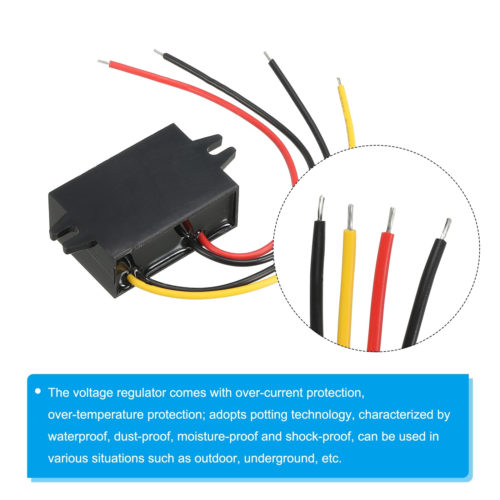 DC 12V to DC 5V 1A 5W Power Converter Regulator Plastic Shell for LED System