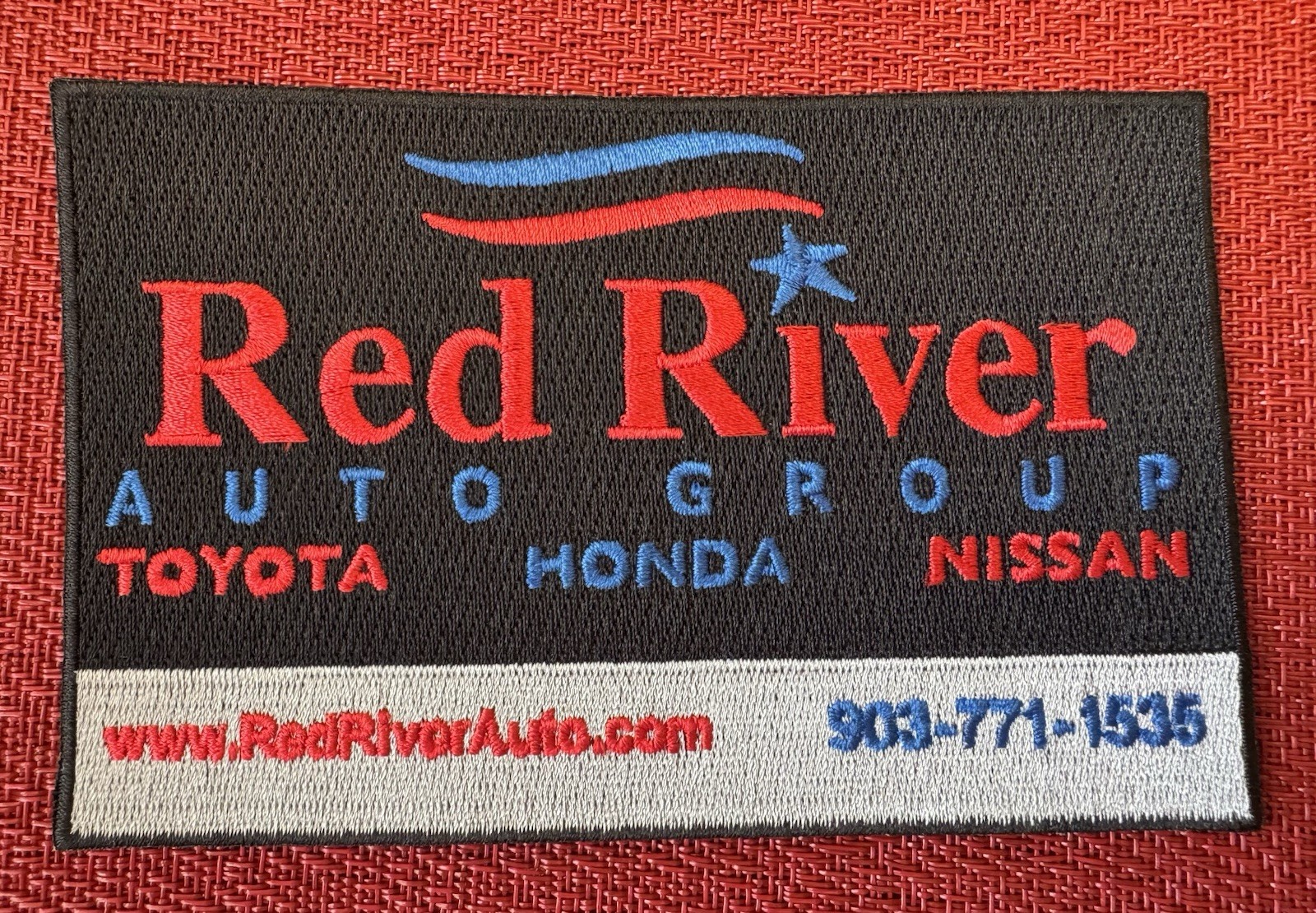 RED RIVER AUTO GROUP Big IRON ON PATCH NOS Nice Quality Dealer Promo Arkansas