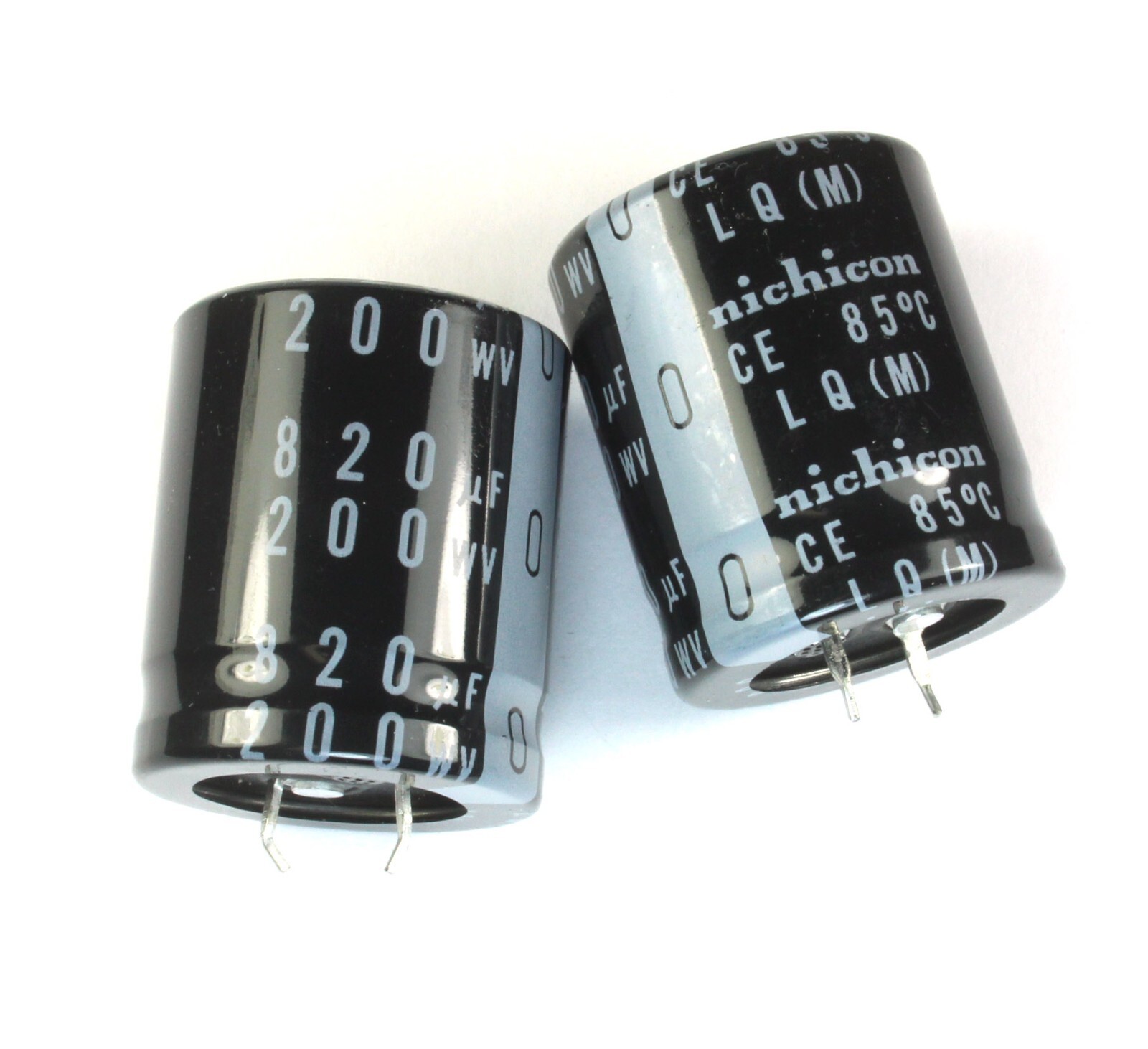 2pcs Nichicon LQ 820uF 200v Radial Electrolytic Capacitor 85c, 30mm X 36mm