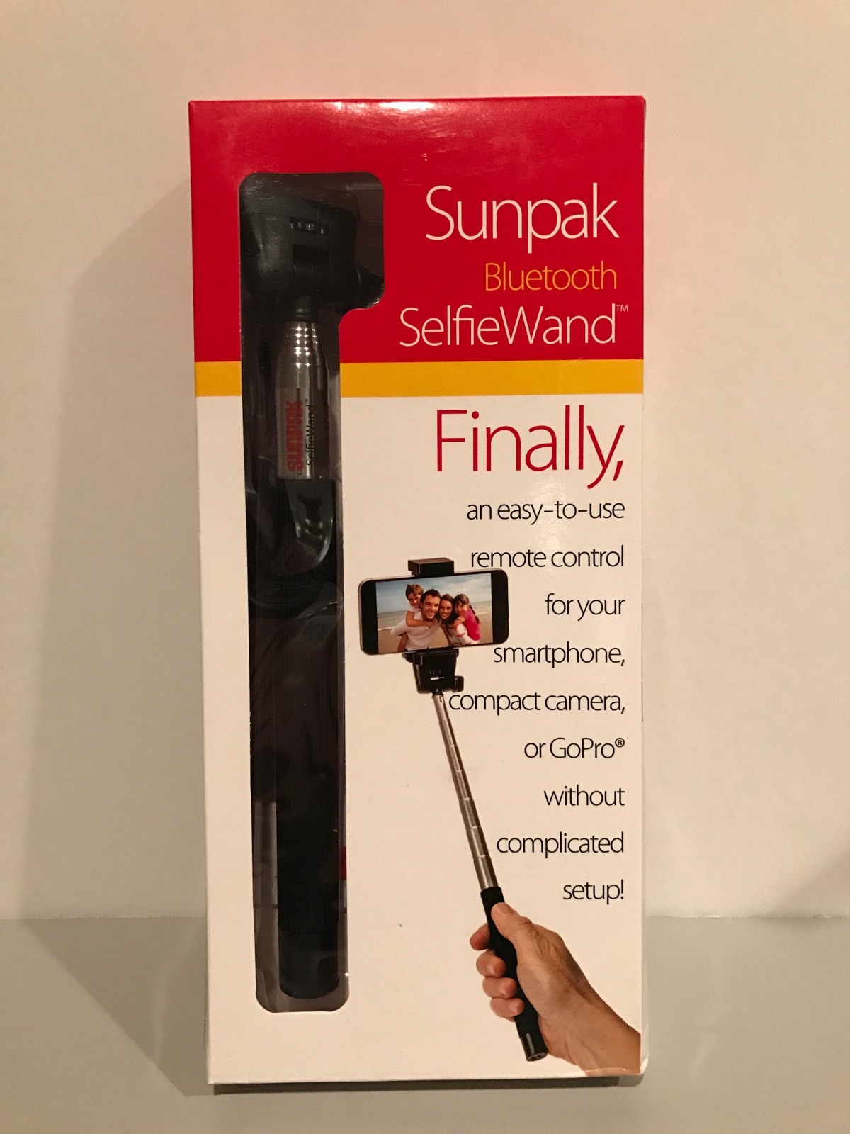 Sunpak Bluetooth Selfie Stick Wand Black Works with iPhones Android Smartphones!