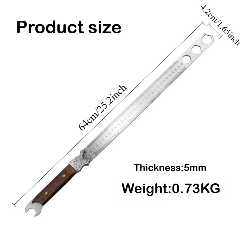 Generic Multi Functional Stainless Steel Ruler,Wrench and Ruler Set