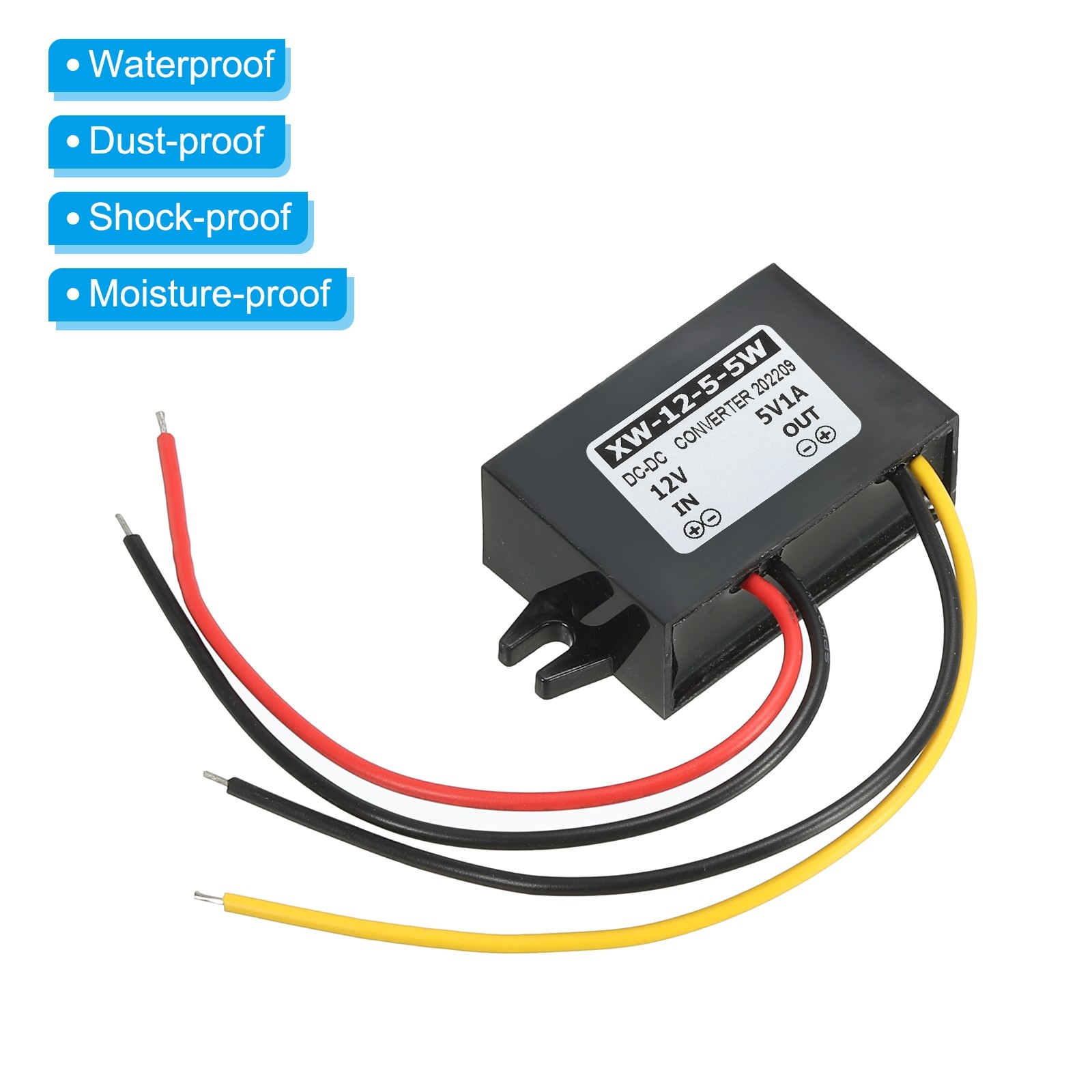 DC 12V to DC 5V 1A 5W Power Converter Regulator Plastic Shell for LED System