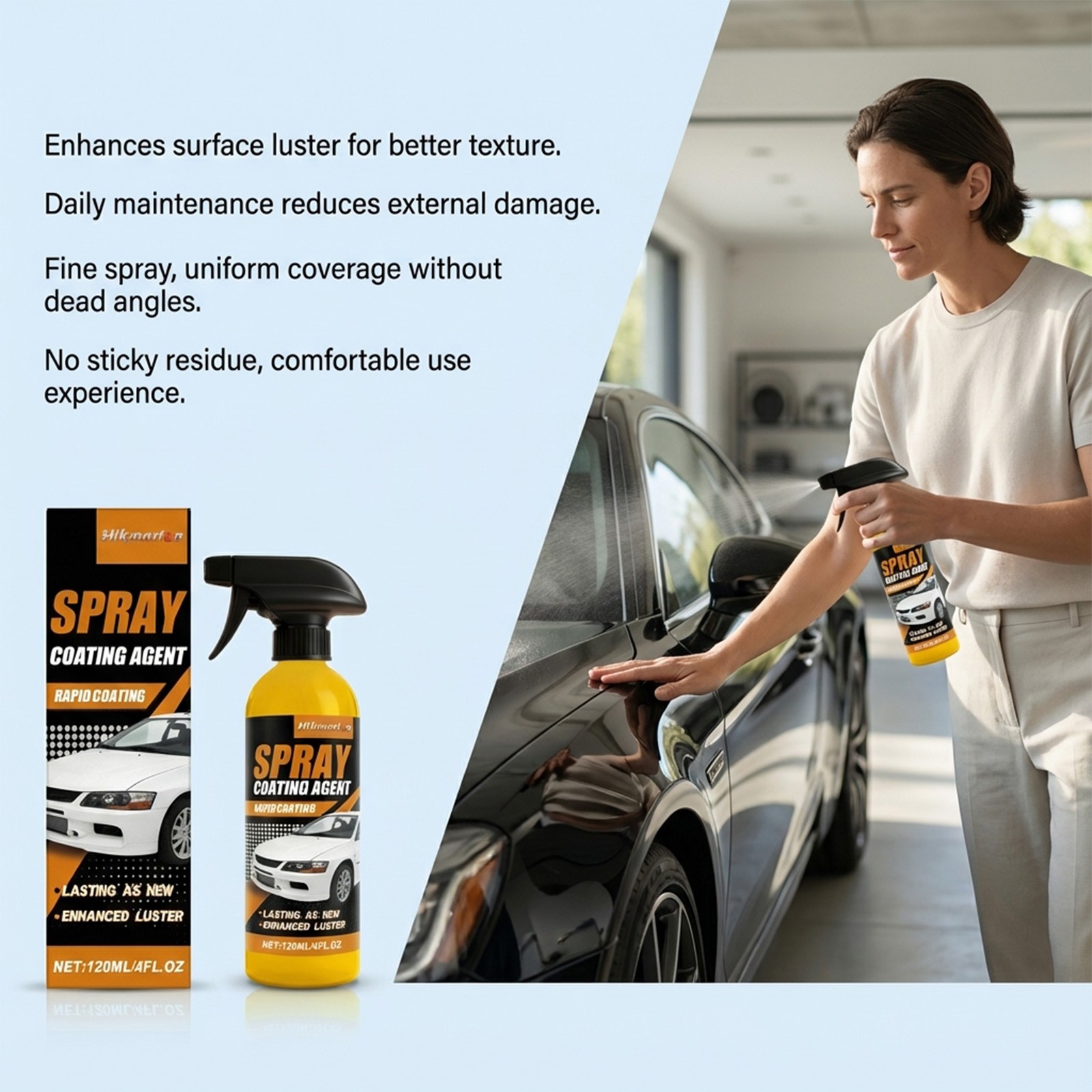 Car Coating Spray,Quick Effect Coating Agent,Car Scratch Wax Polish Spray Liquid