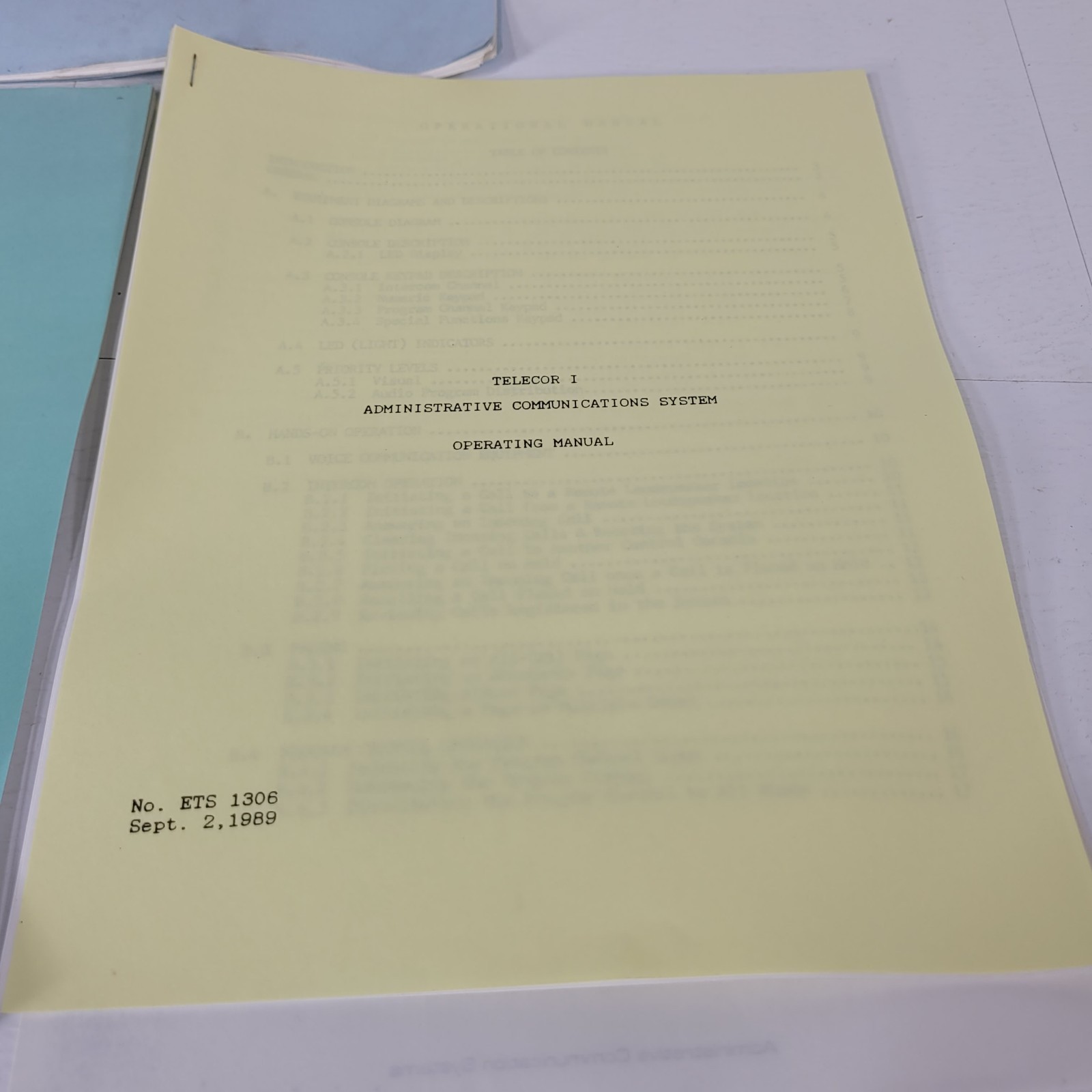 Telecor I Administrative Communications System Programming Instruction Manual