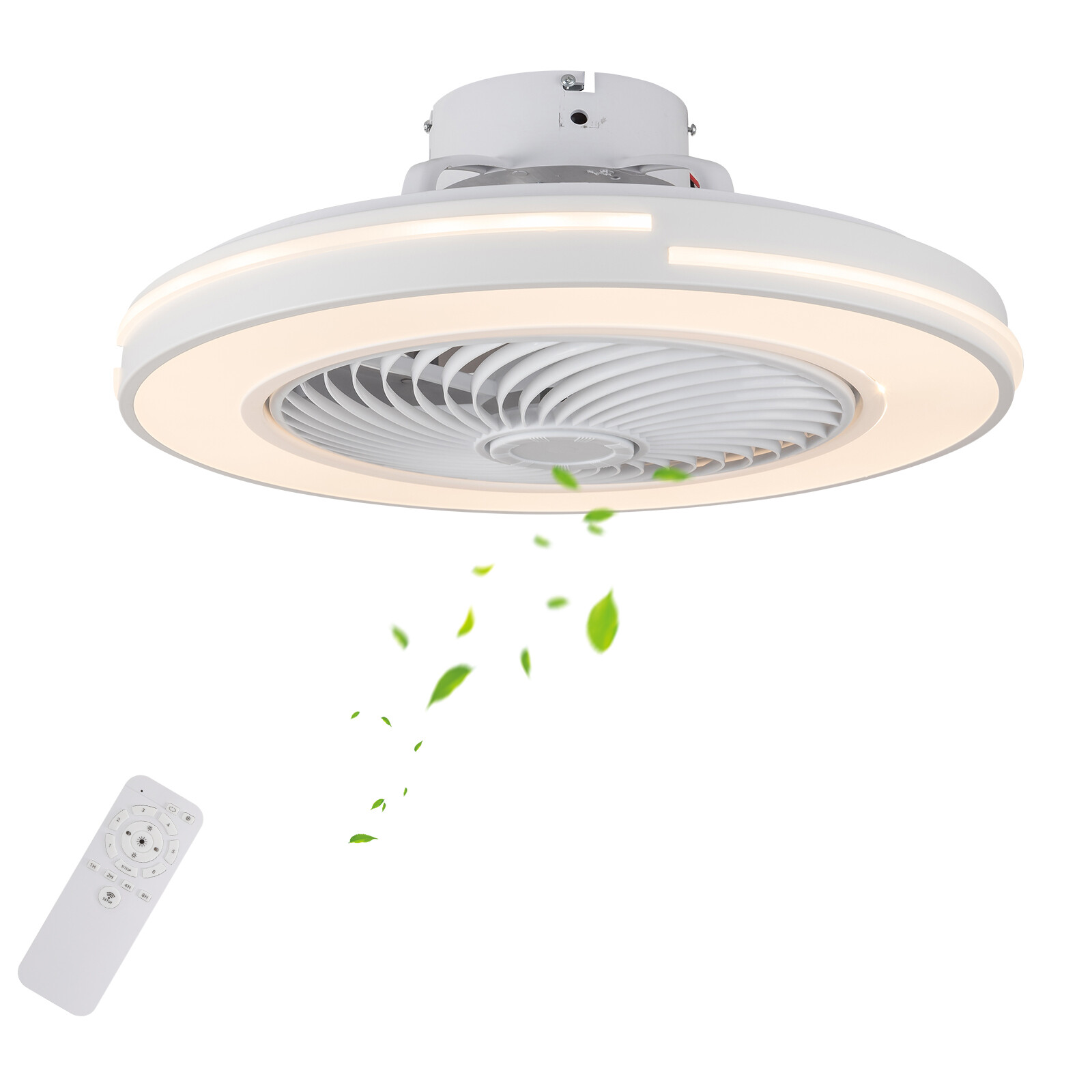 20" Modern Ceiling Fan with LED Light Chandelier Flush Mount Lamp Remote Control