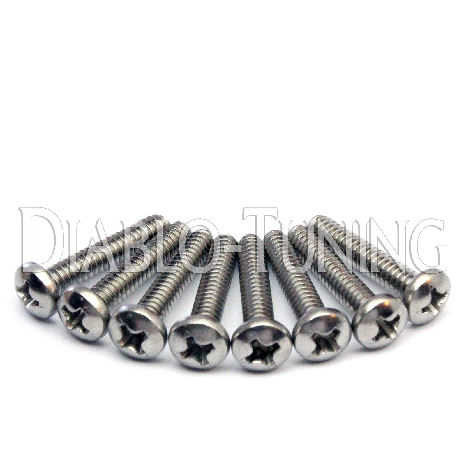 8 Stainless Steel Single Coil Mounting Screws - For Fender Strat & Tele Guitar