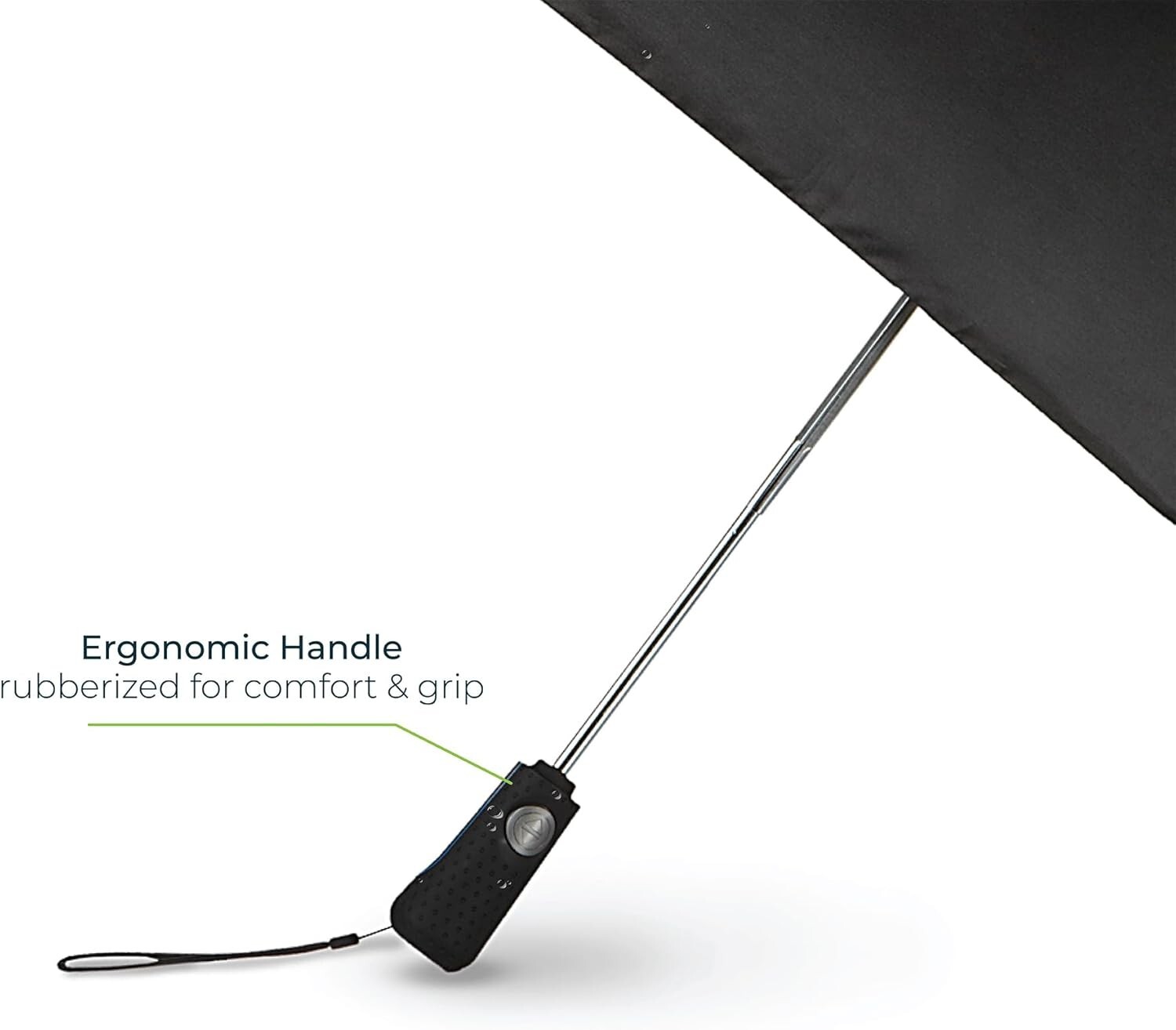 Totes Blue Line Golf Size Auto Open/Close Umbrella, Black