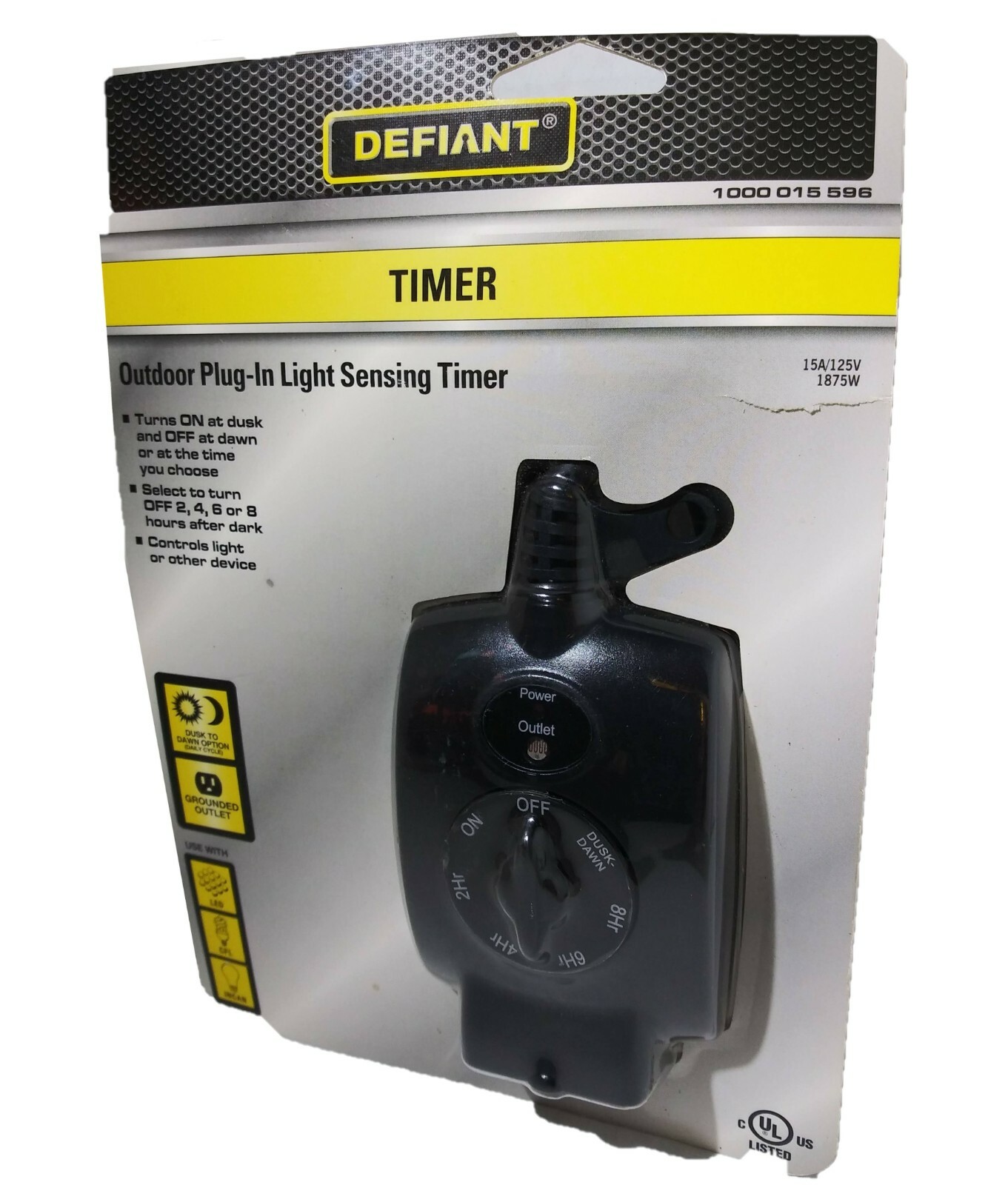 15 Amp 24-Hour Outdoor Plug-In Mechanical Dusk - Dawn Timer with Grounded Outlet