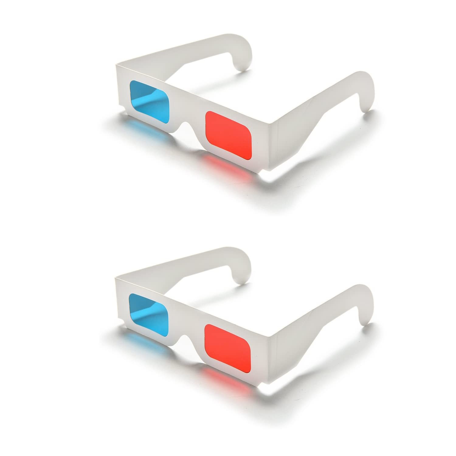 100 Pairs 3D Cardboard Glasses Red Blue Cyan Movie Anaglyph Paper