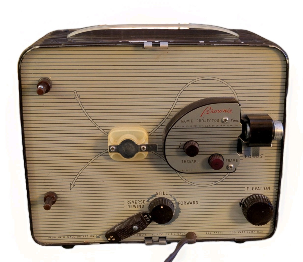 Kodak Brownie 300 Model 1 8mm Film Projector Working Bulb Works Vintage