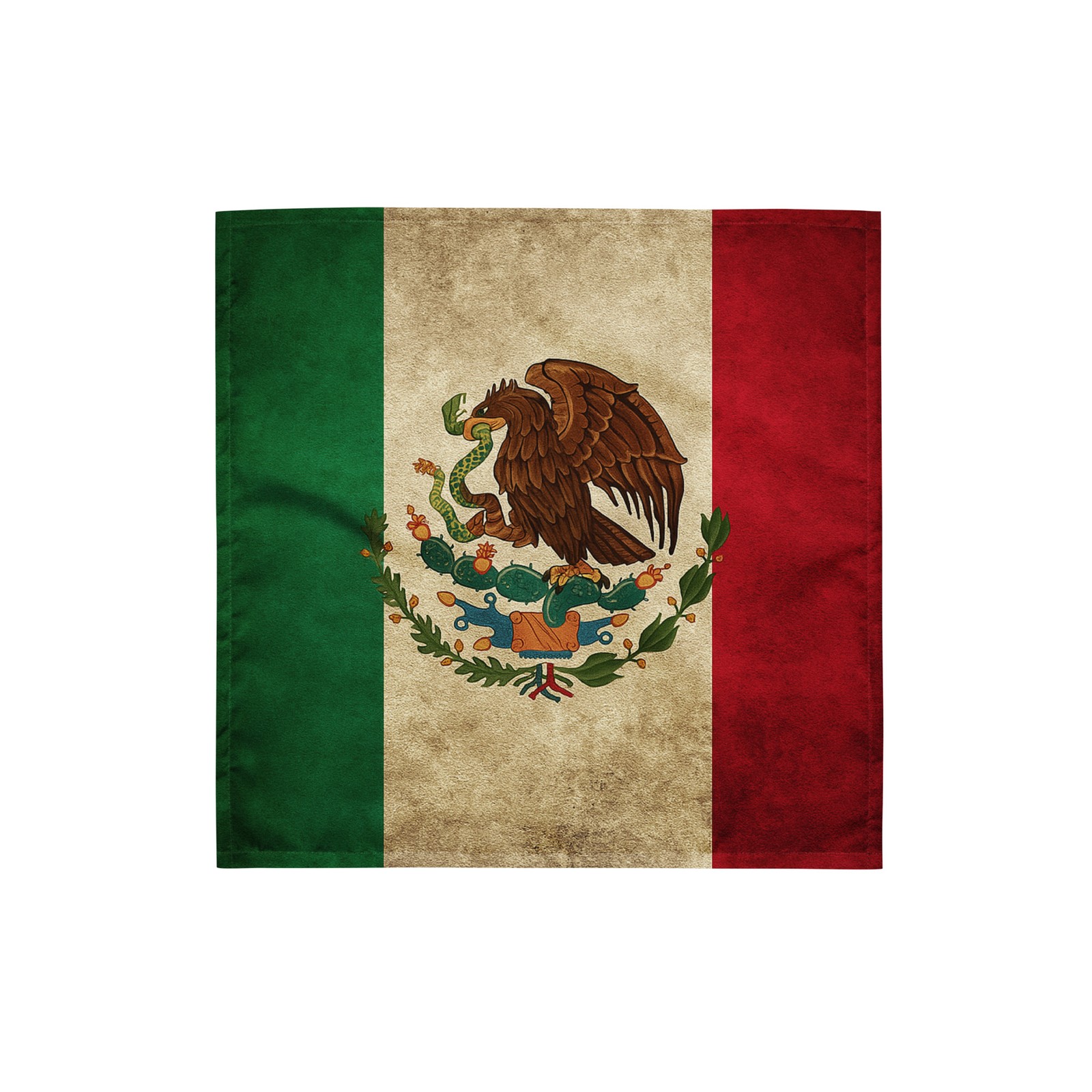Distressed Mexican Flag Bandana- Mexican Bandana - Mexico Face Mask