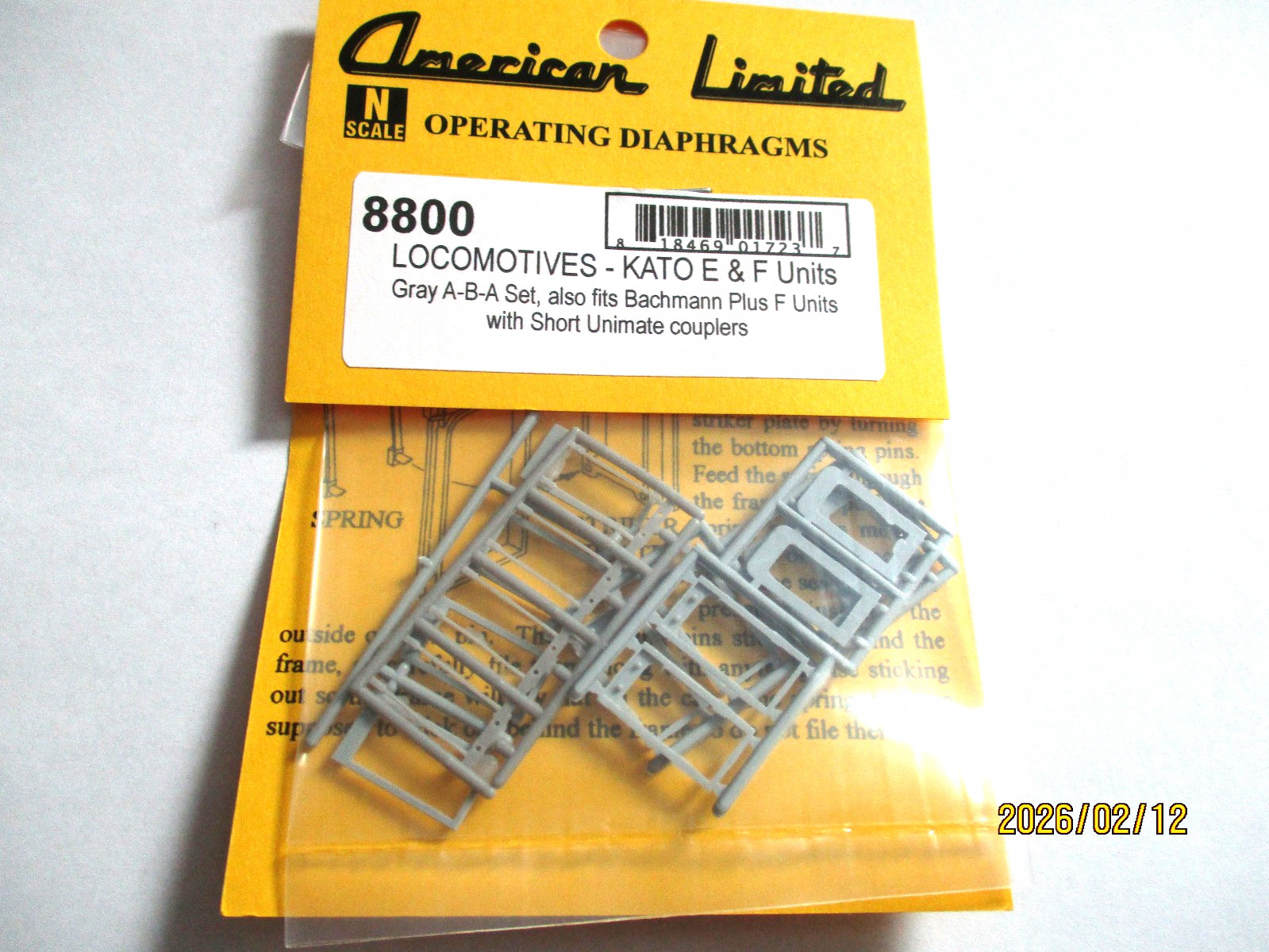 American Limited # 8800 Operating Diaphragms for Kato E & F Units Gray N-Scale