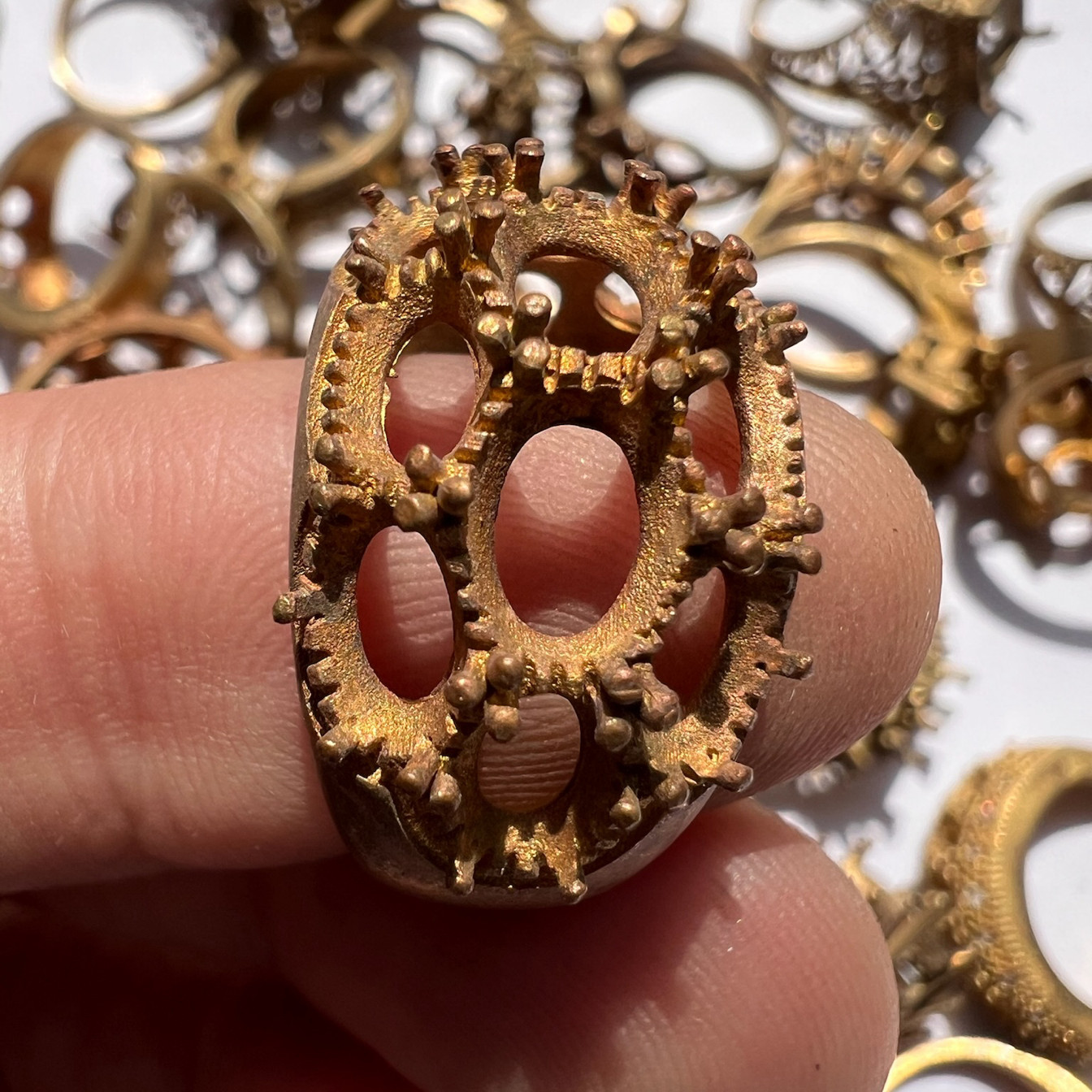 Brass Ring Blank Prong Setting Empty Base DIY Jewelry Crystal Gem Mount