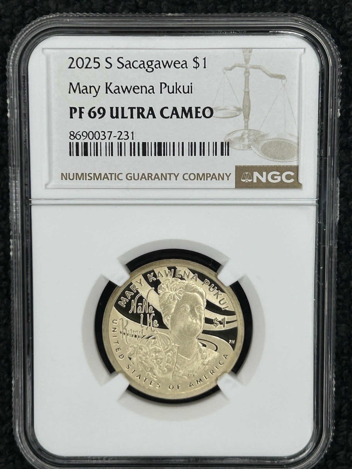 2025-S Sacagawea $1 Mary Kawena Pukui NGC PF69 Ultra Cameo (Stunning Eye Appeal)
