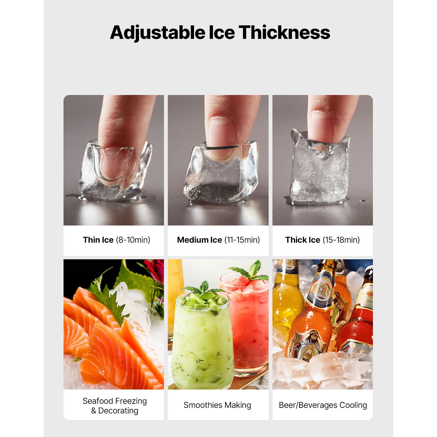 Uimoso Commercial Ice Maker Machine - 650 lbs/Day with Self-Cleaning Function
