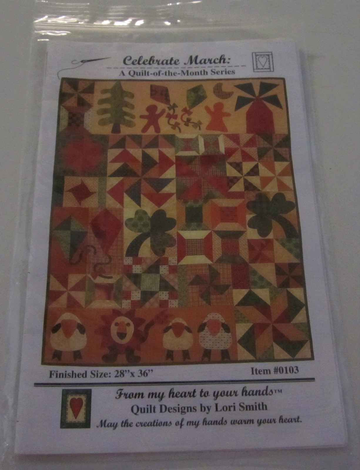 CELEBRATE MARCH a quilt of the month series Applique Pattern 28" x 36"