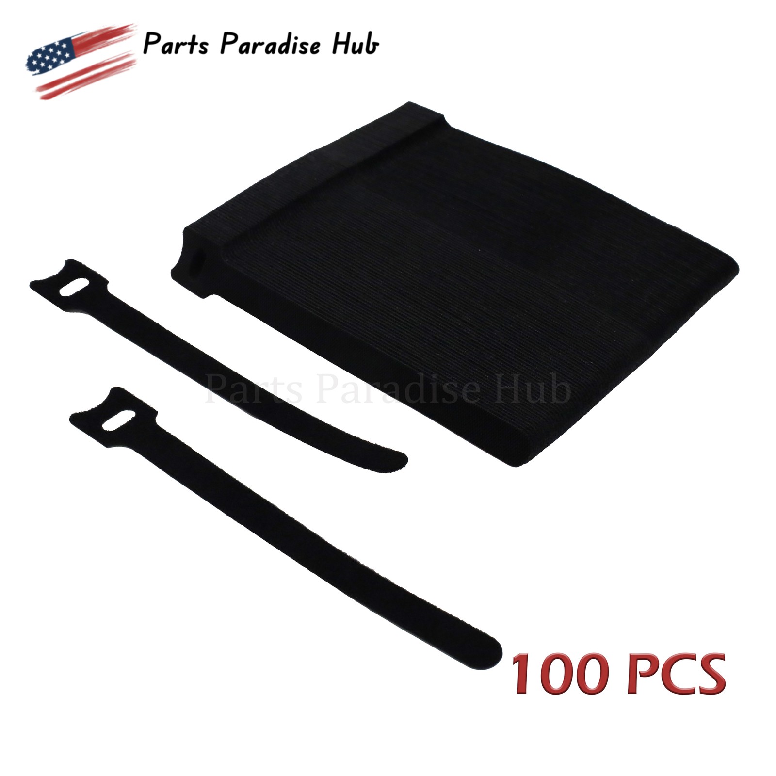 100PCS Reusable Cable Straps Black Wire Cord Hook Loop Ties Fastening Organizer
