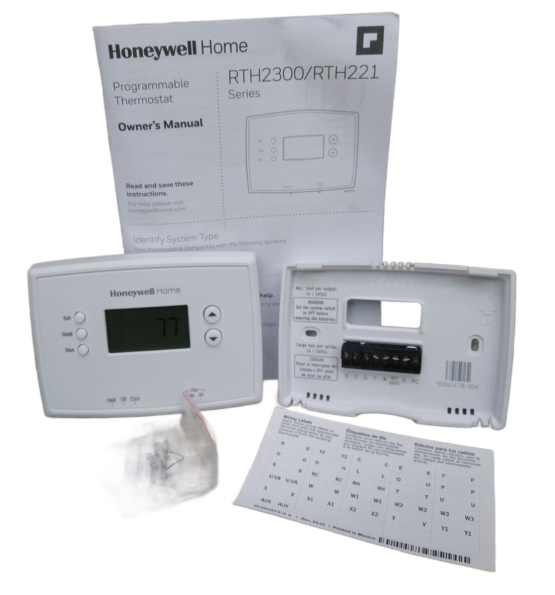 Honeywell 1-Week Programmable Thermostat (RTH221B1039) BULK PACKAGED