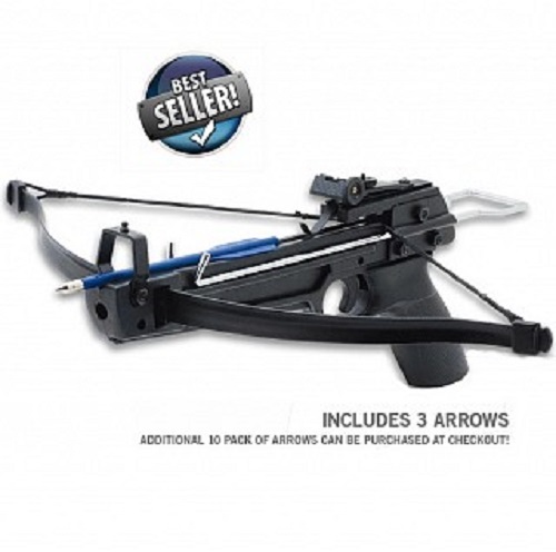 cross bow with extra arrows and new string